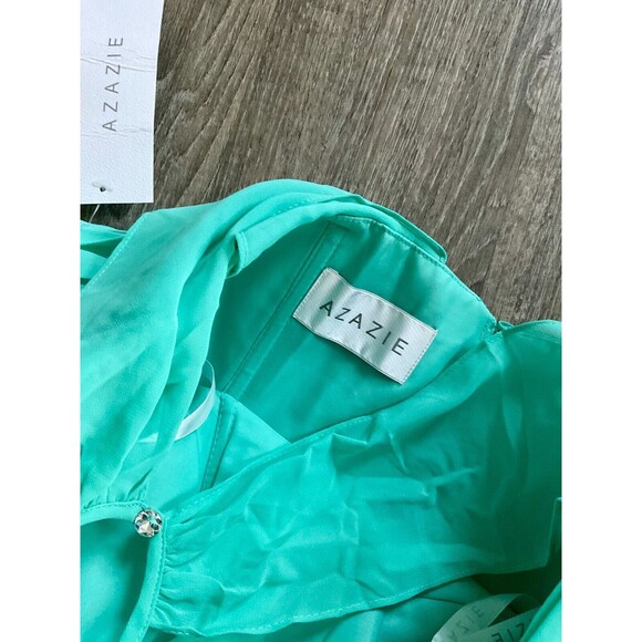 Azazie Adriana Bridesmaid‎ Dress Prom Formal A-line Pleated Chiffon Size A16 NWT - Picture 6 of 8